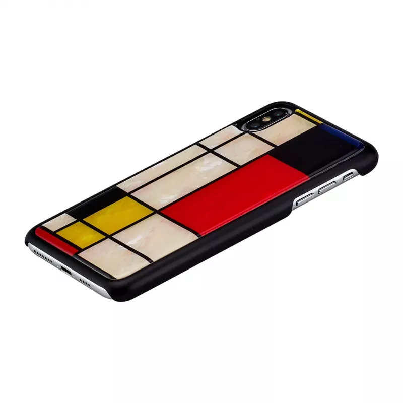Capa para smartphone iKins para iPhone XS Max Mondrian preta – capa de proteção, concha rígida