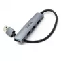 Unitek H1208A hub USB-A, 4 portas (1x USB-A 5 Gbps, 3x USB-A 2.0), alumínio, prateado