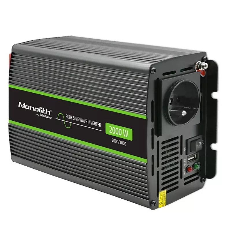 Qoltec Monolith 51934 inversor para automóvel, 2000 W, preto