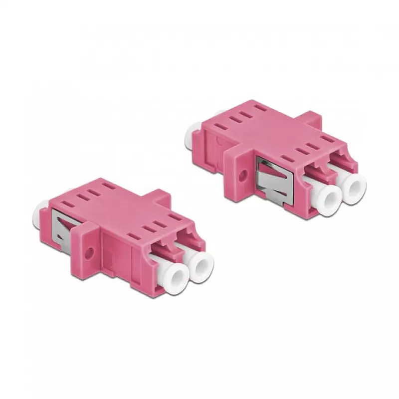 Conector de fibra ótica LC fêmea–fêmea DELOCK 86537 OM4, pack de 2