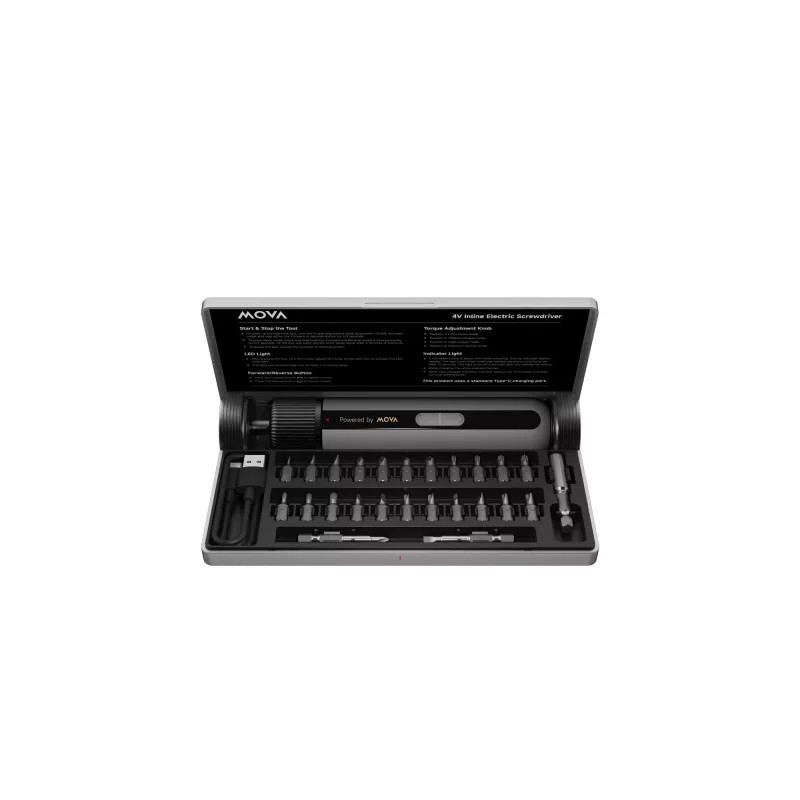 Chave de fendas elétrica MOVA MSD008, motor de 4 V, binário de 8 N·cm, 0,71 kg, manual para montagem leve e eletrónica