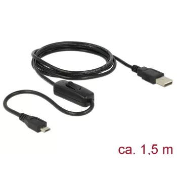 Cabo USB DeLOCK 84803 USB 2.0 1,5 m USB A Micro-USB B preto