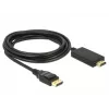 Adaptador de cabo de vídeo DeLOCK 85318 DisplayPort para HDMI 3m preto