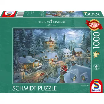 Puzzle Schmidt Spiele Thomas Kinkade Studios „Santa's Silent Night“ 1000 peças