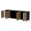 Cómoda cama meble MERCI 200 x 40 x 74 cm — preto/carvalho artesanal, aglomerado