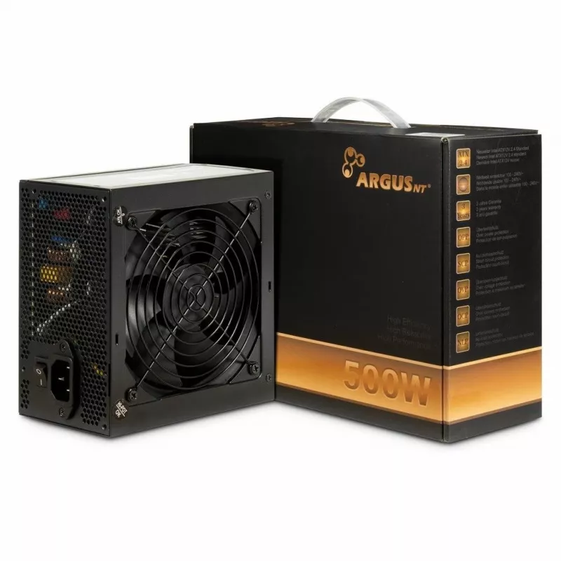 Fonte de alimentação Inter-Tech ArgusNT BPS-500 500 W 20+4 pin ATX ATX Preta