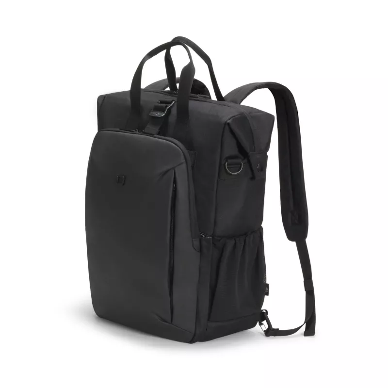 Mochila DICOTA Eco Dual GO 39,6 cm (15,6 polegadas) preta com pega e alça de ombro
