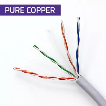 Cabo de rede UTP CAT6 cobre Cu 100 m cinzento – QOLTEC 54560