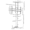 Maclean MC-866 elevador elétrico de TV para 37-65 polegadas (94-165,1 cm), comando, VESA até 600×400, máx. 50 kg, preto