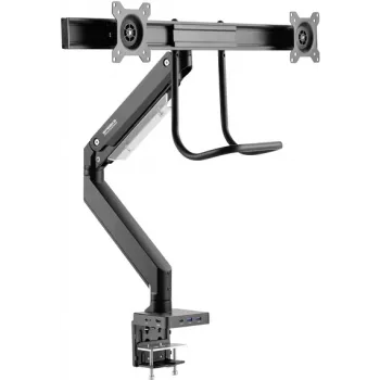 SpeaKa Professional SP-MM-820 suporte de secretária para 2 monitores de 43,2 cm (17 inch) - 81,3 cm (32 inch) docking station integrada, tecnologia de mola a gás, inclinável, orientável (SP-10506480)