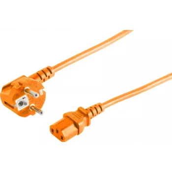 Cabo de alimentação laranja S/CONN 09-05047 3 m CEE7/7 conector fêmea C13
