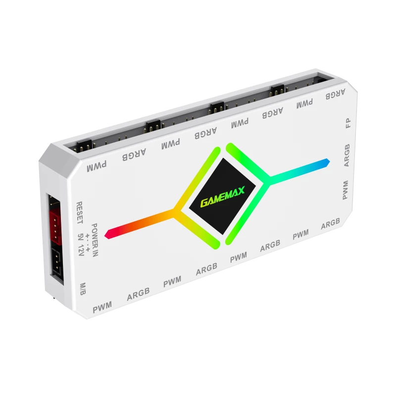 Gamemax | Comando remoto | V4.0 ARGB PWM HUB BK | Branco | Gamemax