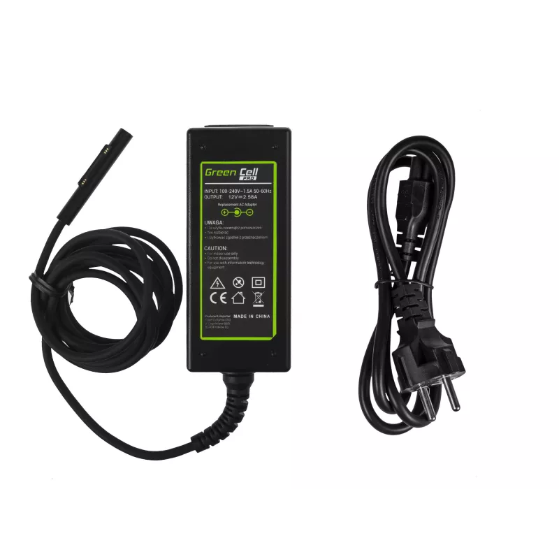 Fonte de alimentação Green Cell AD63P 36W 12V 2,58A carregador de portátil para interior, preto
