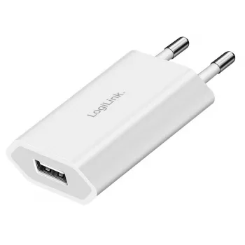 Adaptador de tomada USB-A, 5 W, 5 V/1 A, 1x USB-A, branco