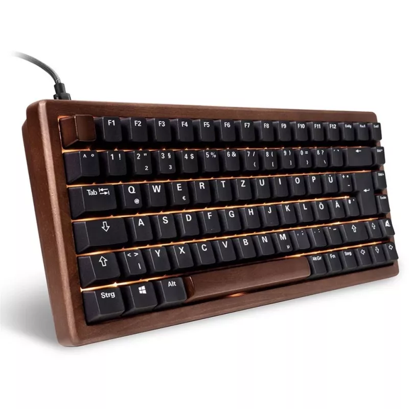 Teclado Sharkoon 100068081 Home USB QWERTZ alemão preto madeira 75%