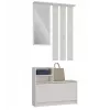 Roupeiro Top e shop VERA Caxemira GS1 — 1800×850×240 mm, porta de abrir, espelho, 1 prateleira, 6 ganchos