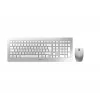 Teclado e rato CHERRY DW 8000 incluídos Office RF sem fios QWERTZ alemão prateado, branco