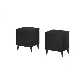 Mesa de cabeceira cama meble NOVA 44x40x52 cm preto mate — 1 gaveta, estrutura 16 mm