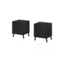 Cama Meble NOVA mesa de cabeceira, 44×40×52 cm, preto mate
