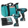Conjunto combinado de ferramentas elétricas com bateria Makita CLX224X