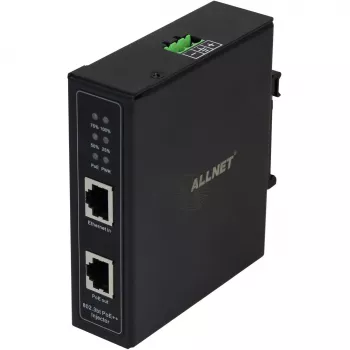 Injetor PoE ALLNET ALL-PI2014-I-BT90 90W Industrial Gigabit, caixa metálica DIN