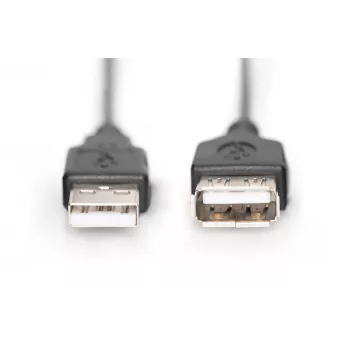 Digitus ASSMANN Basic - Cabo Extensor USB - USB Type-A, 4 pinos (M) - USB Type-A, 4 pinos (F) - 3 m (USB/USB 2.0) - Moldado - Preto (AK-300200-030-S)