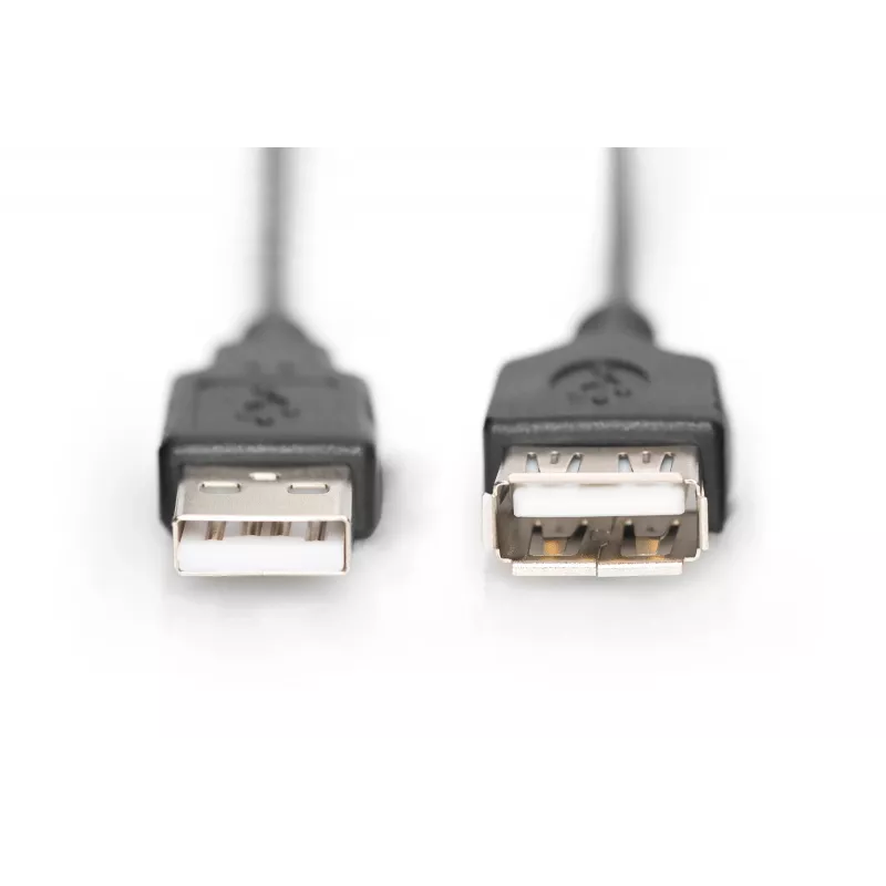 Digitus ASSMANN Basic - Cabo Extensor USB - USB Type-A, 4 pinos (M) - USB Type-A, 4 pinos (F) - 3 m (USB/USB 2.0) - Moldado - Preto (AK-300200-030-S)