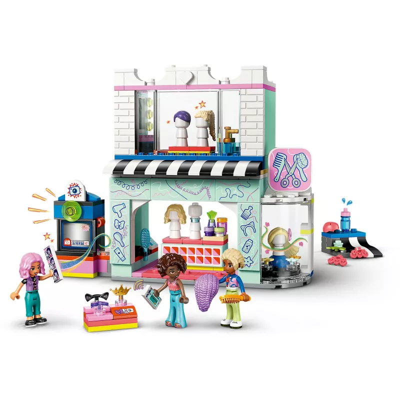 LEGO Friends conjunto de brincar Salão de cabeleireiro e loja de decoração 42662 – mini bonecas, cenário de salão, acessórios