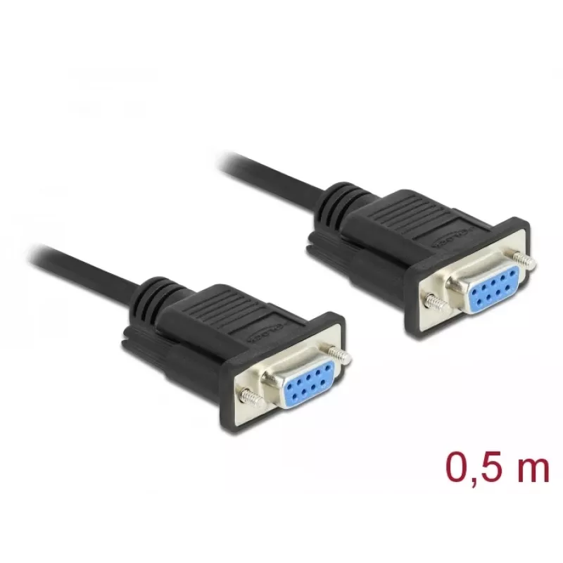 Cabo série DeLOCK 86614 preto 0,5m RS-232