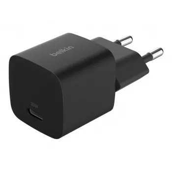 Carregador USB-C Belkin BOOSTCHARGE 25W Power Delivery preto – carregador de parede USB‑C PD 25W rápido
