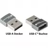 Adaptador Good Connections USB 2.0 macho A para USB-C fêmea caixa de alumínio cinzento (USB-AD203)