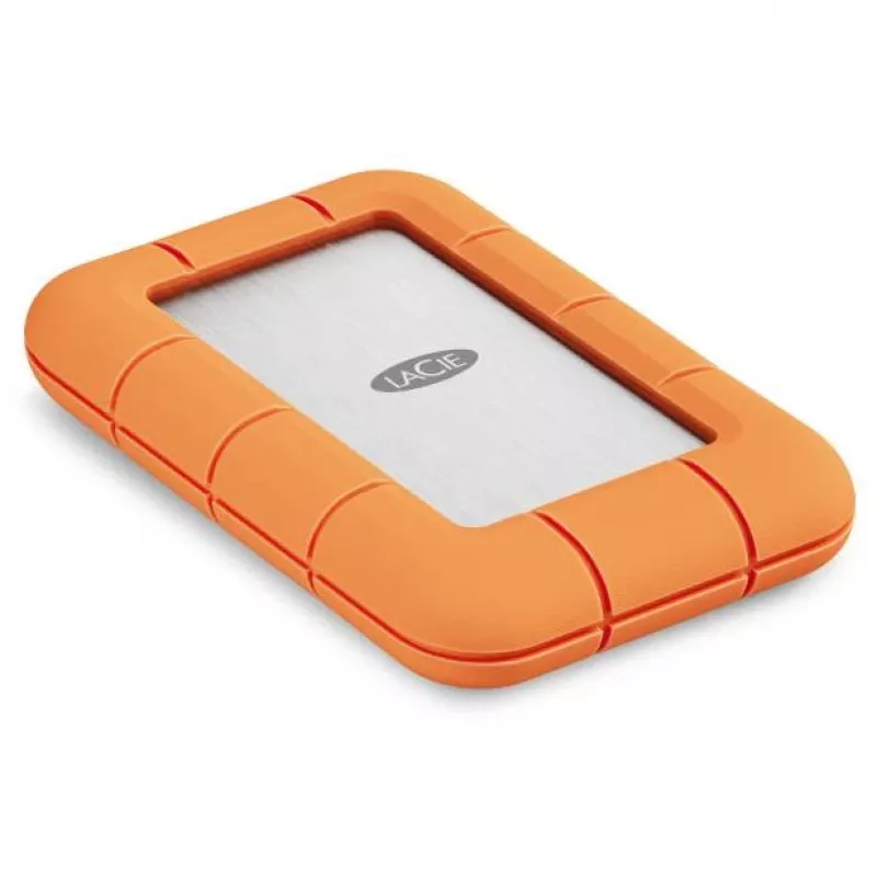 SSD externo LaCie STND4000400 4 TB USB4 Gen 3x2 Thunderbolt USB Type-C, Laranja/Aço inoxidável