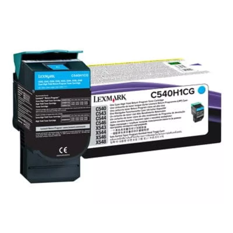 Lexmark C540H1CG cartucho de toner para C540/C543/C544/C546, ciano, alto rendimento, 2000 páginas