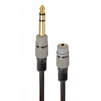 Cabo de áudio Gembird A-63M35F-0.2M ficha de 6,35 mm para conector fêmea de 3,5 mm preto