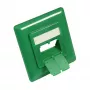 Peça central 50x50 mm incl. moldura de cobertura 80x80 mm para tomadas de rede, verde sinal RAL6032, Good Connections (GC-N0059)