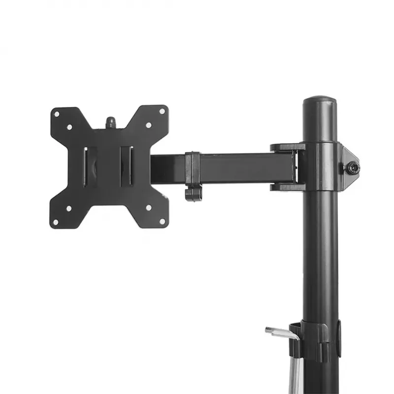 Suporte de secretária Maclean MC-967 para dois monitores em vertical, suporte de ecrã VESA máx. 100x100, 13-27, 2x 9 kg, revestimento em pó, inclinável, rotativo, ajustável