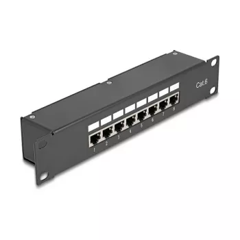 Painel de acoplamento DeLOCK 10 polegadas 8 portas Cat.6 RJ45 preto 1U
