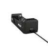 Carregador de baterias XTAR SC1 de slot único USB-C para células Li-Ion 18650, 1 slot, preto