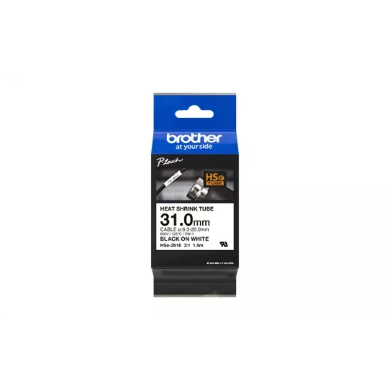 Fita de impressora Brother HSe-261E preto 3,1 cm x 1,5 m