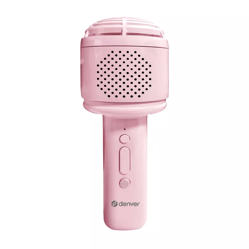 Microfone Denver KMS-30 rosa microfone com altifalante BT para karaoke
