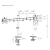 Suporte de mesa Maclean para 2 monitores, VESA 75x75 e 100x100, 17-32, 2x 9kg, MC-754N