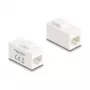 Delock 90639 módulo Keystone RJ45 fêmea para RJ45 fêmea, Cat.6A UTP, branco