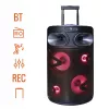 Altifalante de karaoke Bluetooth portátil MANTA SPK0803B140 140W, a pilhas, MIC/USB/microSD, FM, equalizador, rodas