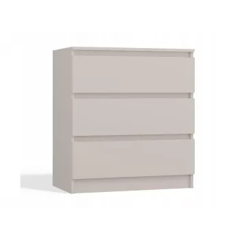 Cómoda MALWA M3 da top e shop — 3 gavetas, 700×750×400 mm, aglomerado, acabamento mate caxemira