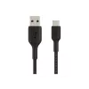 Cabo entrançado USB-C para USB-A 15 cm preto