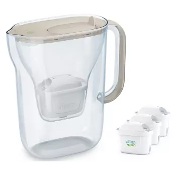 Jarra de filtragem de água BRITA Style Essential 2,4 L com 3 cartuchos de substituição (areia)