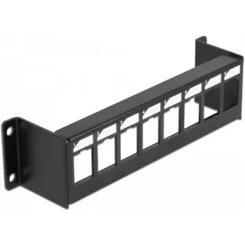 Delock 86611 suporte Keystone, painel de 8 portas para montagem em superfície, metal, preto