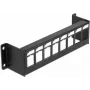 Delock 86611 suporte Keystone, painel de 8 portas para montagem em superfície, metal, preto
