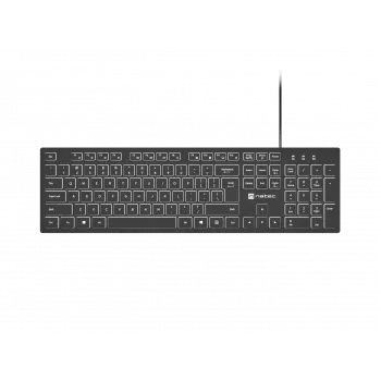 Teclado com fios NATEC HERRING GLOW layout US com retroiluminação branca