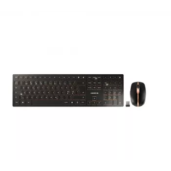 Teclado e rato CHERRY DW 9100 SLIM incluindo universal RF sem fios + Bluetooth Nórdico preto